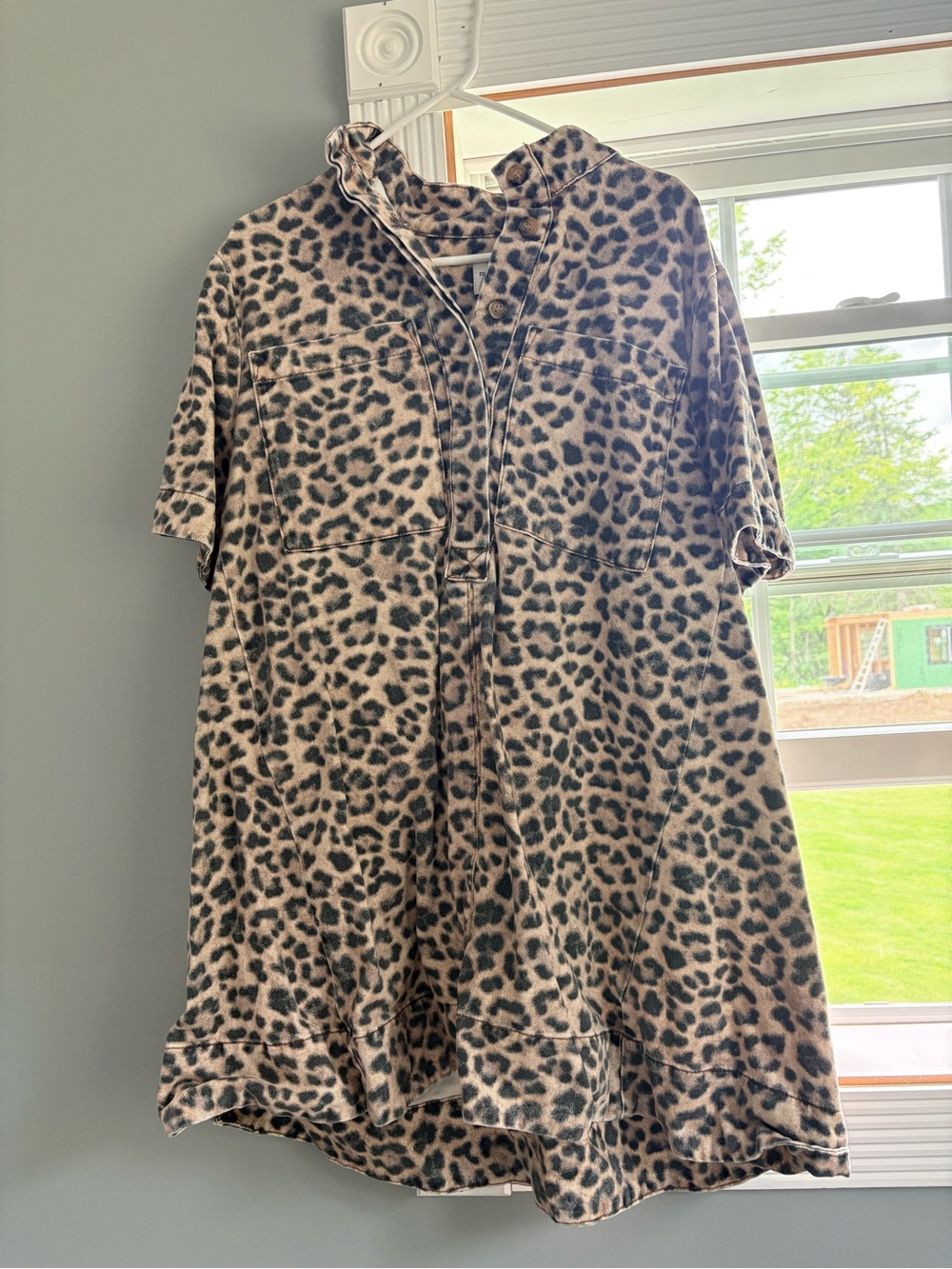 Maeve Leopard-Print Tunic in Brown and Black